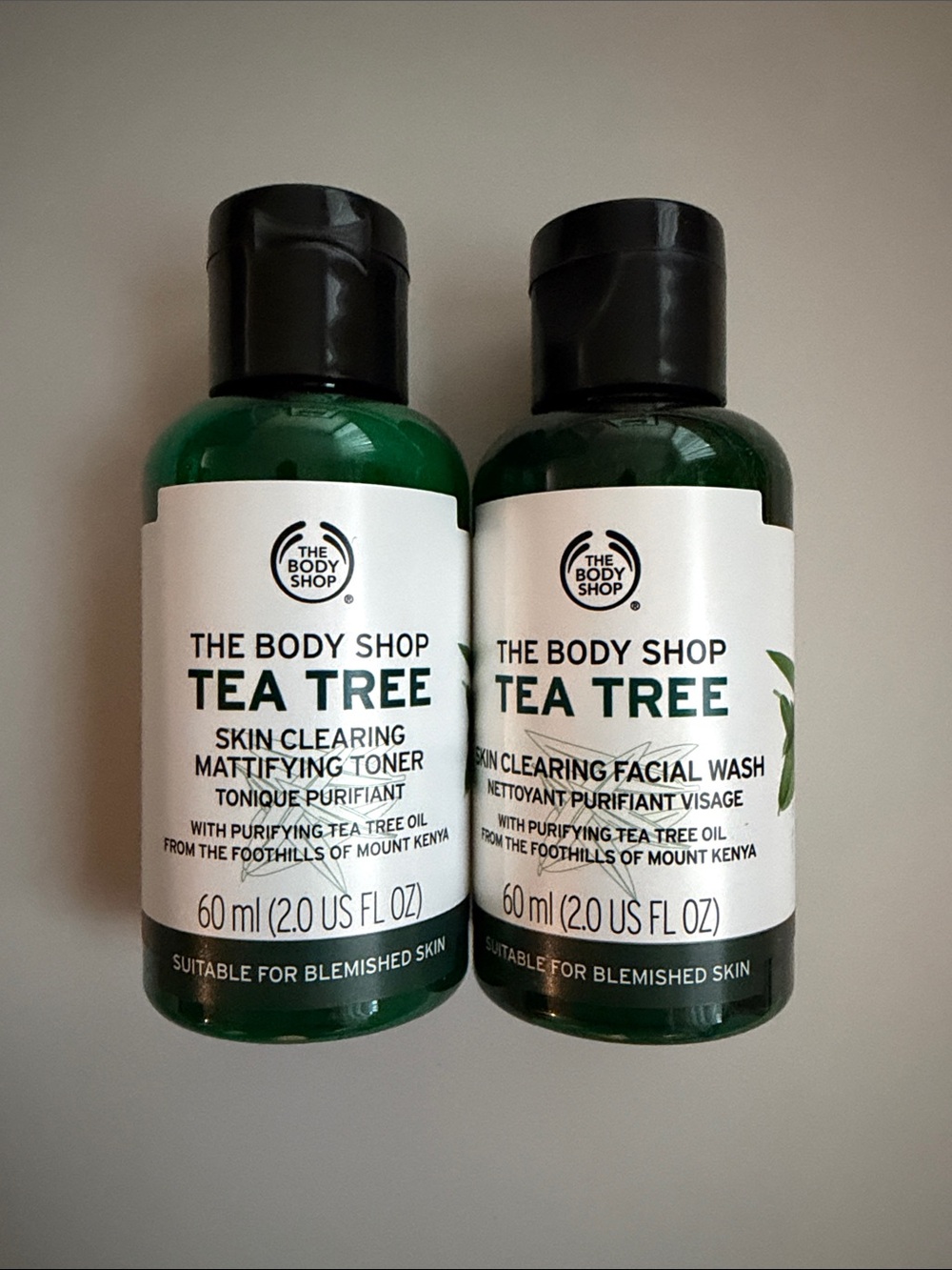 The Body Shop Tea Tree Skin Clearing Facial Wash & Mattifying Toner- Travel Size
